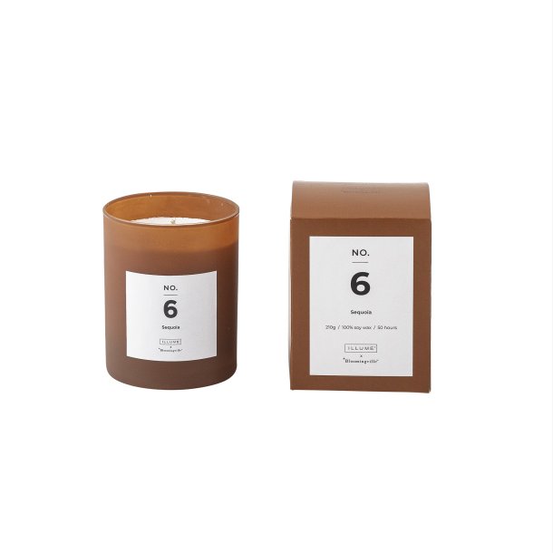 NO. 6 - Sequoia Duftlys, Brun, Naturlig Voks