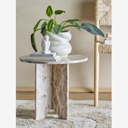 Jasmia Sidebord, Brun, Marmor