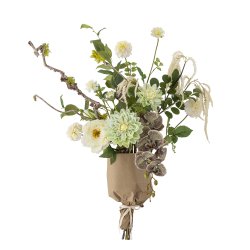 Rise Buket, Hvid, Kunstige Blomster