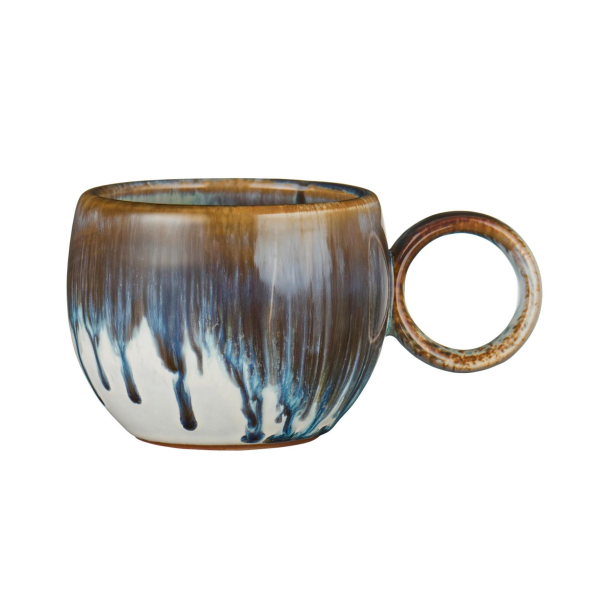 Krus m/hank Vallvik jordn�re toner m/bl� l�beglasur