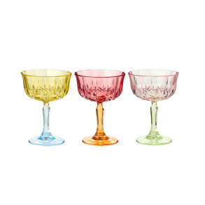 Vinglas 3 assorteret farver