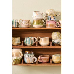 Krus m/hank Kalmar rosa og brunt farvespil