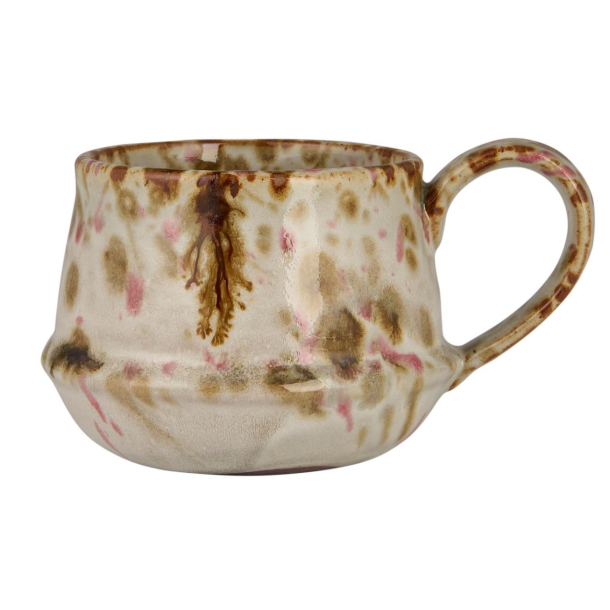 Krus m/hank Kalmar rosa og brunt farvespil