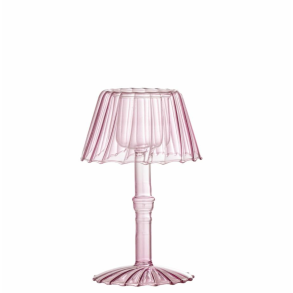 Cisco Fyrfadsstage, Rosa, Glas