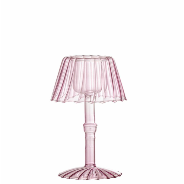 Cisco Fyrfadsstage, Rosa, Glas