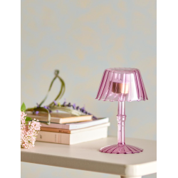 Cisco Fyrfadsstage, Rosa, Glas