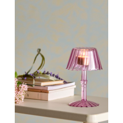 Cisco Fyrfadsstage, Rosa, Glas