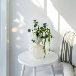 Stor kunstig blomster buket - Hvid