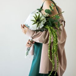 Stor kunstig blomster buket - Hvid