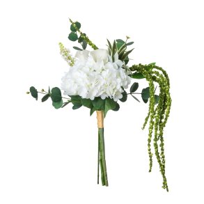Stor kunstig blomster buket - Hvid