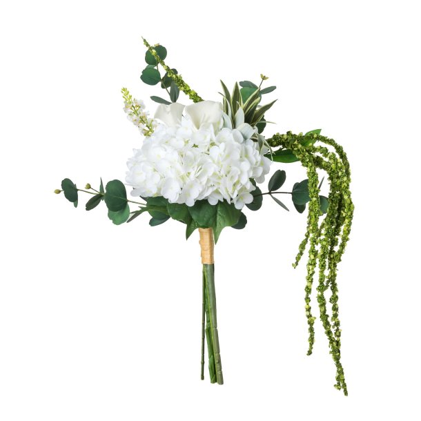 Stor kunstig blomster buket - Hvid